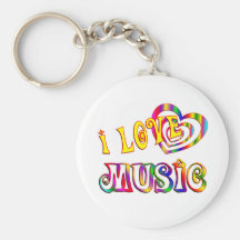 I Love Music Key Chains