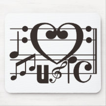 I LOVE MUSIC MOUSE PADS