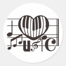 I LOVE MUSIC STICKERS