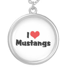 I Love Mustangs Necklace