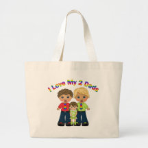 I Love My 2 Dads Gay Father's Day Tees and Gifts Tote Bag