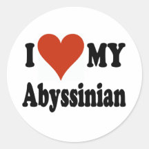 I Love My Abyssinian Cat Gifts and Apparel Sticker