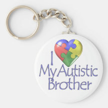 I Love My Autistic Brother Keychain