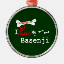 I Love My Basenji Christmas Tree Ornament