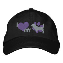 I Love my Basset Hound Embroidered Hat (Grey)