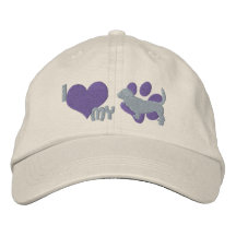 I Love my Basset Hound Embroidered Hat (Purple)