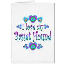 I Love My Basset Hound Greeting Cards