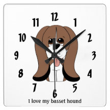 I Love My Basset Hound Wall Clock