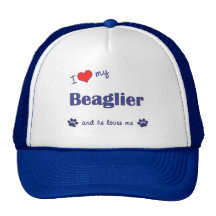 I Love My Beaglier (Male Dog) Mesh Hats
