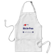 I Love My Bich-Poo (Male Dog) Aprons