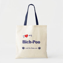 I Love My Bich-Poo (Male Dog) Canvas Bags