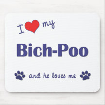 I Love My Bich-Poo (Male Dog) Mouse Pads