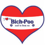 I Love My Bich-Poo (Male Dog) Photo Sculpture