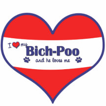 I Love My Bich-Poo (Male Dog) Photo Sculpture