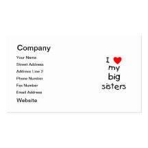 I Love My Big Sisters Business Card