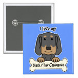 I Love My Black and Tan Coonhound Pinback Button
