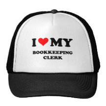 I Love My Bookkeeping Clerk Hats