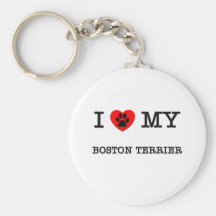 I LOVE MY BOSTON TERRIER KEY CHAIN