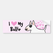 I Love My Bull Terrier Bumper Stickers