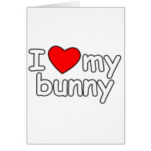 I Love My Bunny Rabbit heart bunnie pet valentines Card