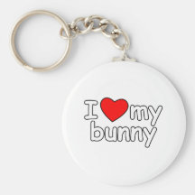 I Love My Bunny Rabbit heart bunnie pet valentines Key Chains