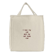 I love my cat,and my cat loves me! bags
