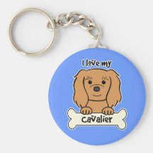 I Love My Cavalier King Charles Spaniel Key Chains