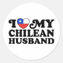 I love My Chilean Husband Round Stickers