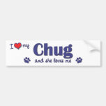 I Love My Chug (Female Dog) Bumper Stickers