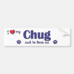I Love My Chug (Male Dog) Bumper Stickers