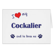 I Love My Cockalier (Male Dog) cards