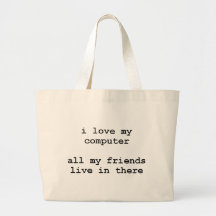 i love my computer canvas bags