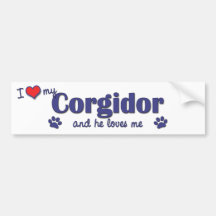 I Love My Corgidor (Male Dog) Bumper Sticker