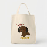 I Love My Dachshund Canvas Bags