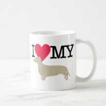 I Love My Dachshund ! Coffee Mugs