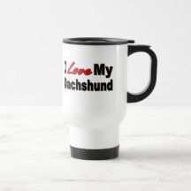I Love My Dachshund Dog Gifts & Apparel Coffee Mugs