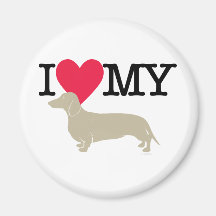 I Love My Dachshund ! Fridge Magnet
