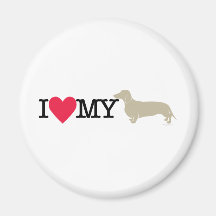 I Love My Dachshund ! Fridge Magnets