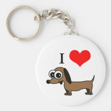 I Love My Dachshund Keychain
