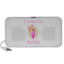 I Love My Daddy (girl flutterbug) Laptop Speaker
