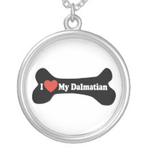 I Love My Dalmatian - Dog Bone Personalized Necklace