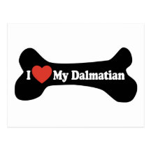 I Love My Dalmatian - Dog Bone Postcards