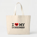 "I Love My Doberman" Jumbo Tote Bag