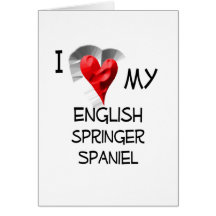 I Love My English Springer Spaniel Greeting Cards