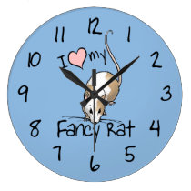 I Love My Fancy Rat wall clocks