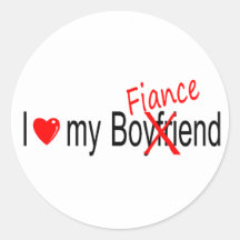 I Love My Fiance Round Sticker