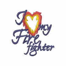 I Love My Firefighter Embroidered Polo Shirt