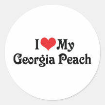 I Love My Georgia Peach Stickers