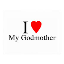 I love my godmother postcard