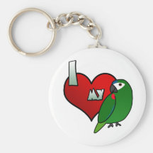I Love my Hahn's Macaw Keychain
